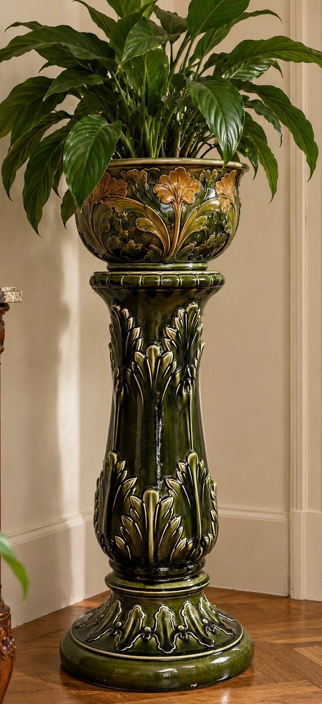 Art Nouveau pedestal /  vaas- en plantenstandaard – 62 cm, Ophalen