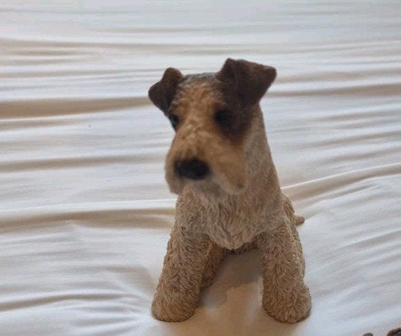 fox  Terrier  beeldjes - Handgeschilderd Italië, Ophalen of Verzenden, Zo goed als nieuw, Hond of Kat, Beeldje of Figuurtje