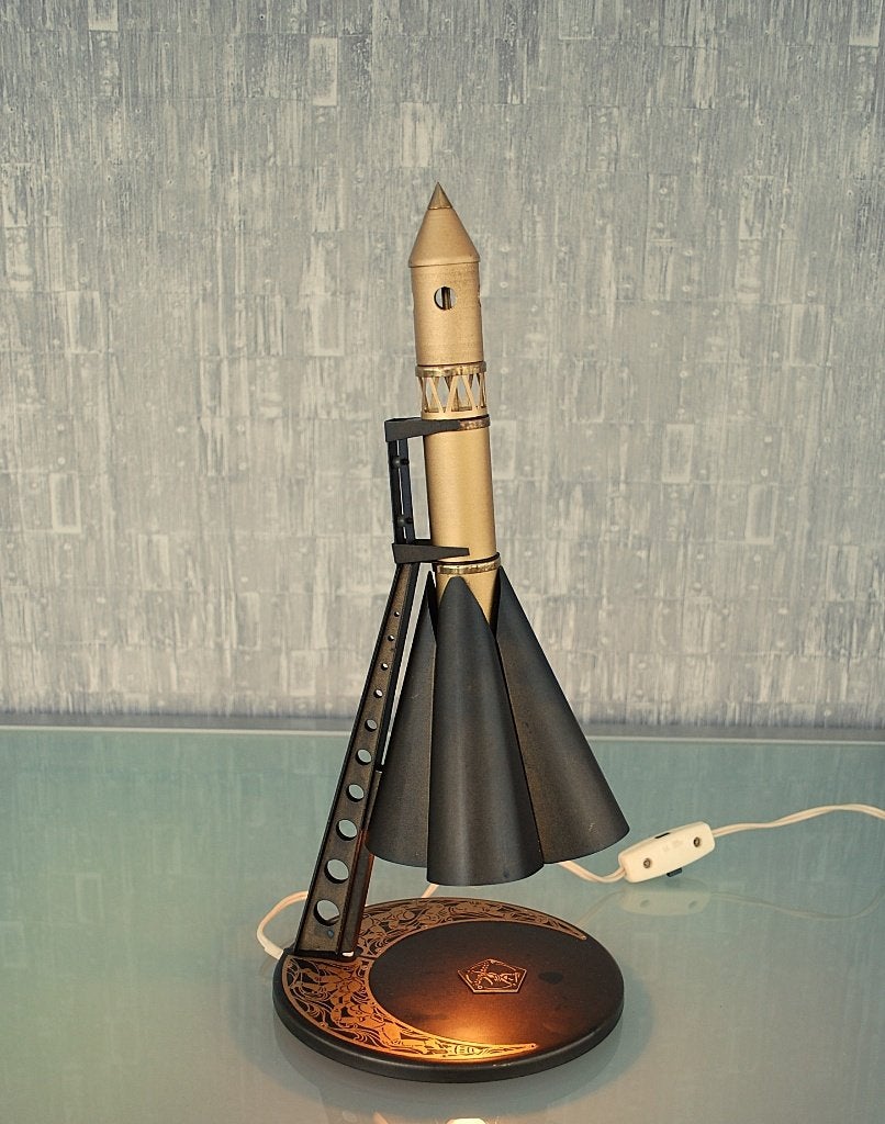 Raket Tafellamp Lancering eerste ruimtevlucht VOSTOK Gagarin, Ophalen of Verzenden