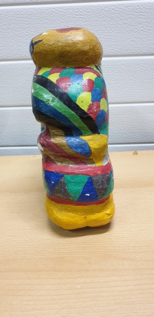 -	Kunst beeld gekleurd gips, Verzamelen, Ophalen of Verzenden