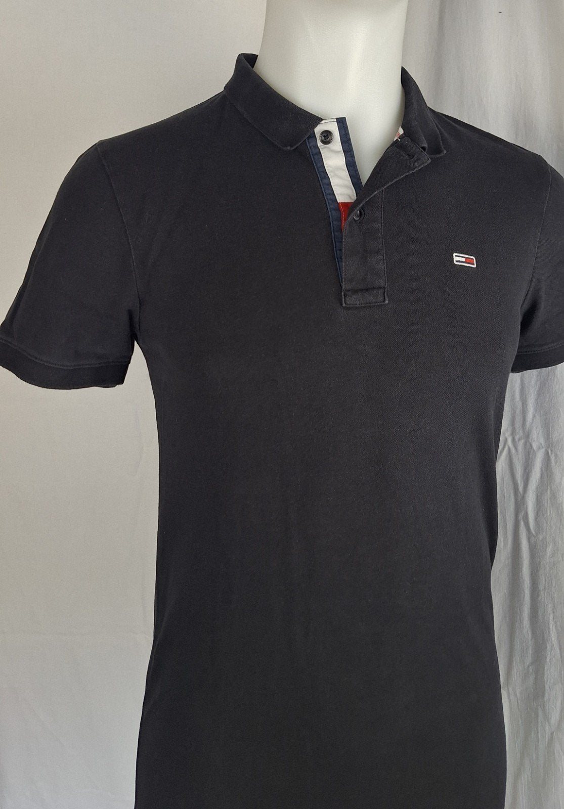 Goeie staat - Heren Tommy Hilfiger Polo - Maat M, Maat 48/50 (M), Zwart, Tommy Hilfiger, Ophalen of Verzenden