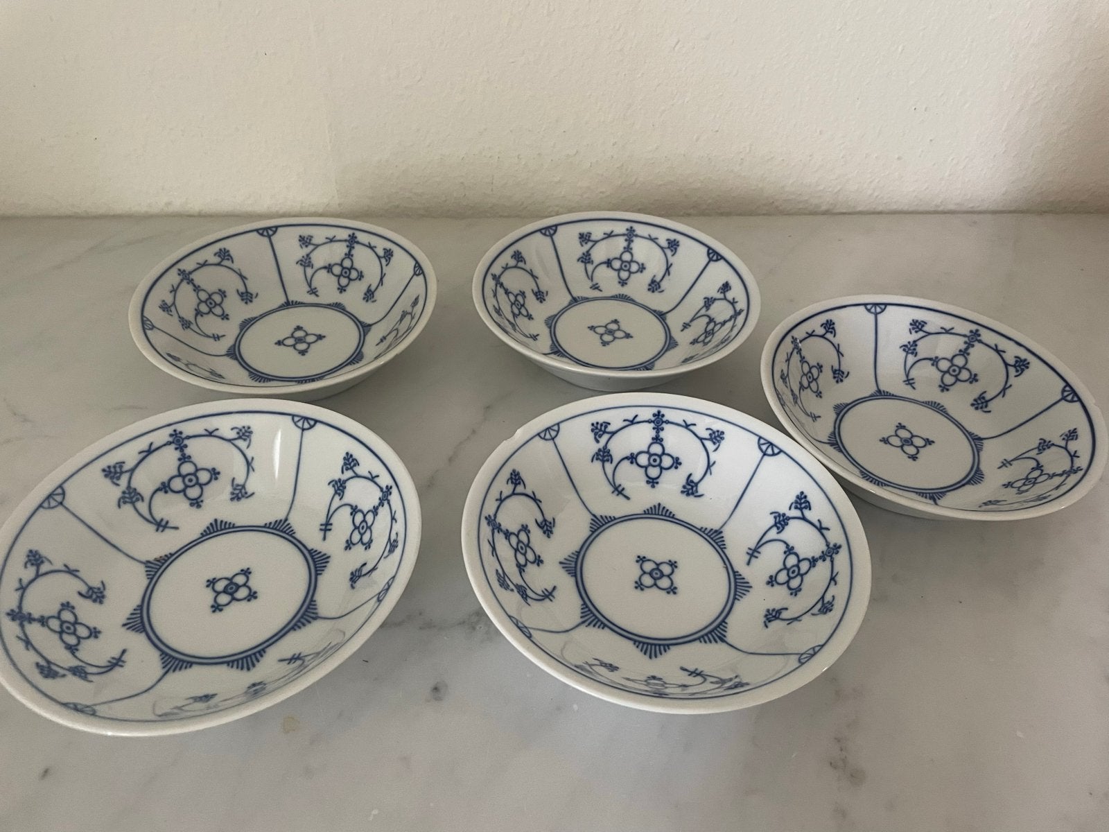 Jäger blau Saks kommetjes - 5 stuks, 2 met chip, Ophalen of Verzenden