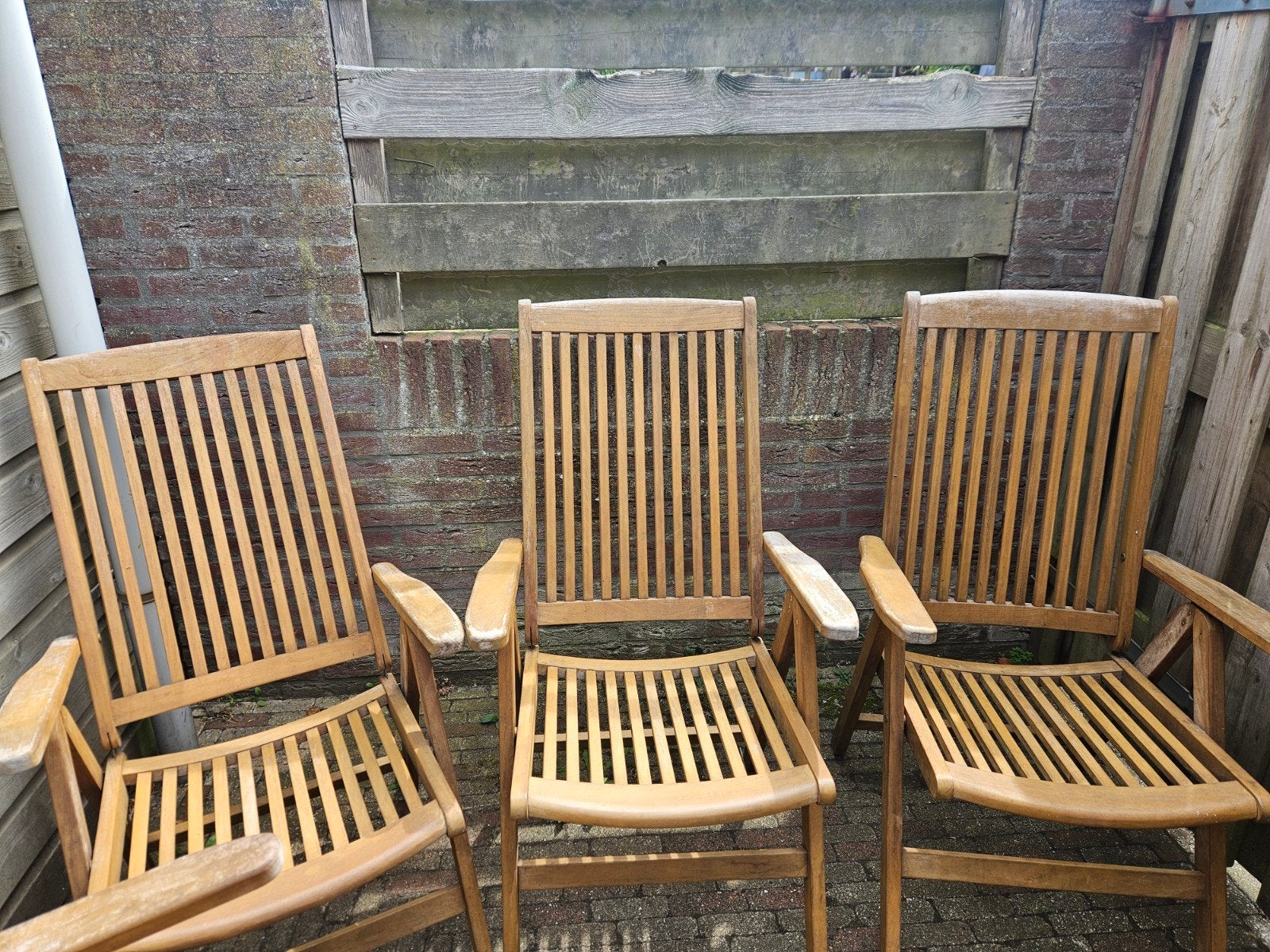 Teakhouten tuinstoelen, Ophalen, Gebruikt, Teakhout