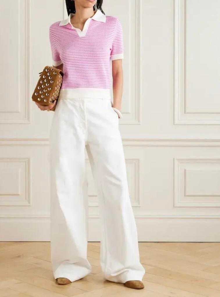 ALLUDE Nieuw Wool Polo Trui Sweater Jumper Lisa Yang Crochet, Ophalen of Verzenden, Nieuw, Maat 36 (S), Roze
