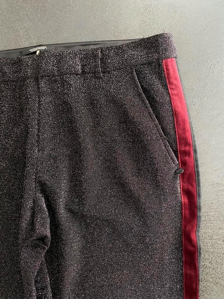 J561 Scotch & Soda mt 40=M broek Chino zwart/d-rood glitters, Maat 38/40 (M), Zwart, Scotch & Soda, Ophalen of Verzenden