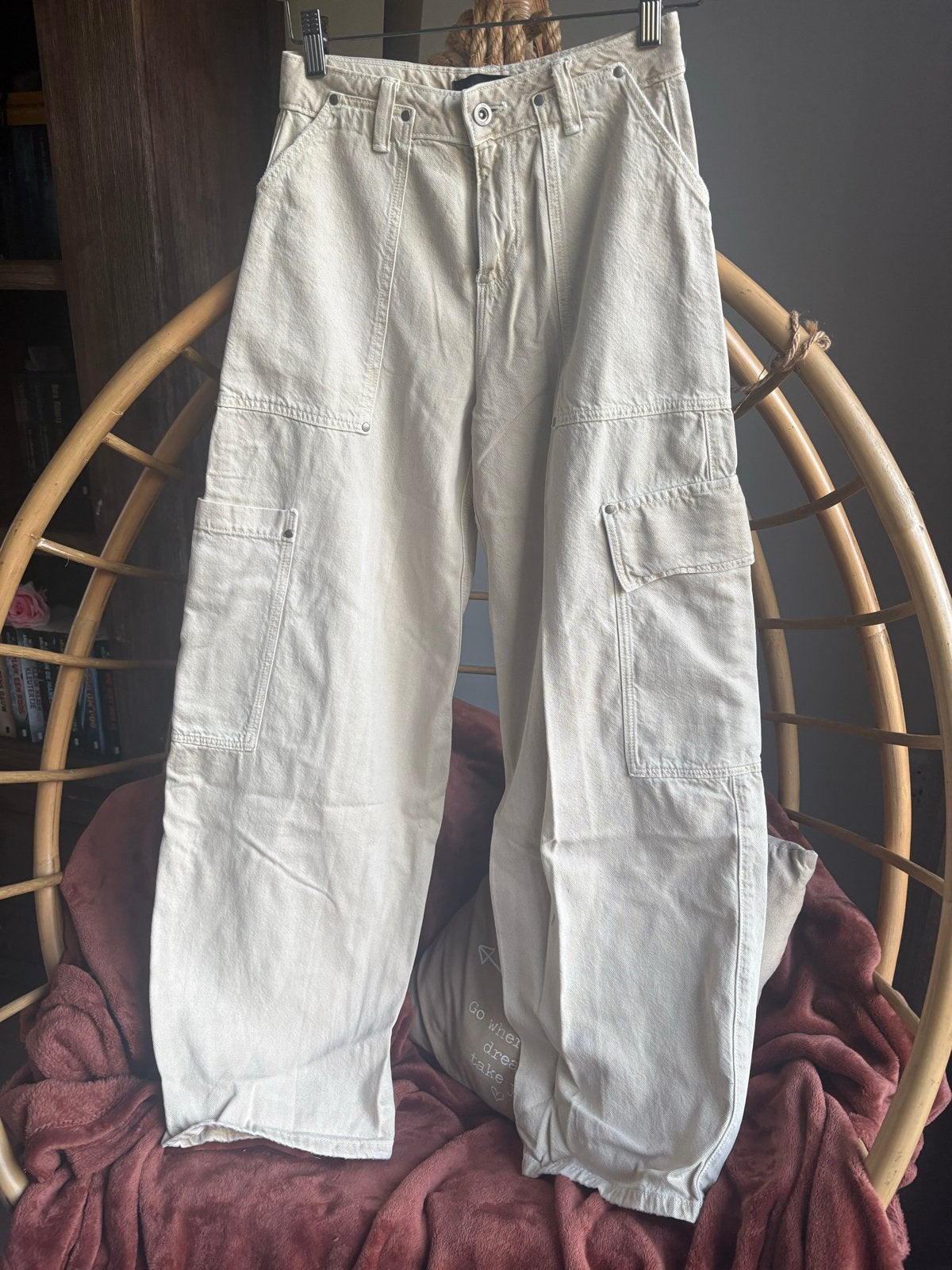 Zara Stoere Broek Maat 32, Beige, Nieuw, Ophalen of Verzenden, Maat 34 (XS) of kleiner