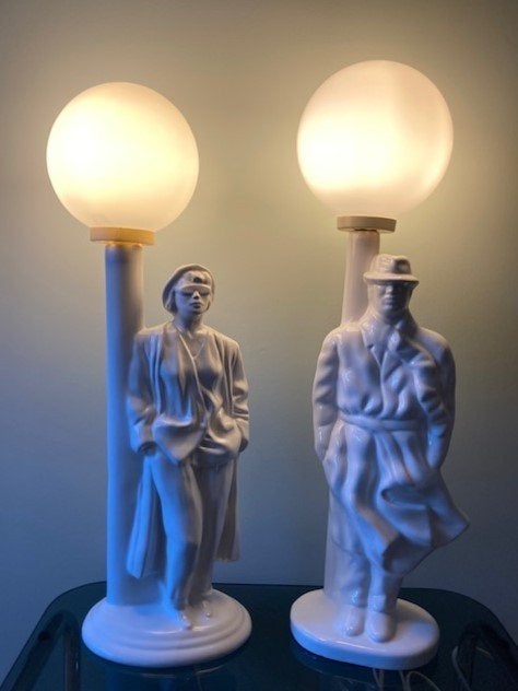 Vintage keramiek tafellamp/figuurlamp, Figuurlamp, Gebruikt, Overige merken, Vintage