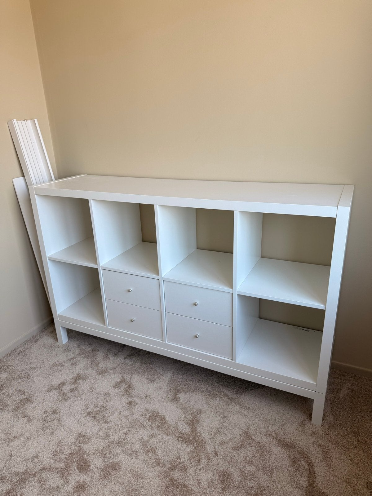 nieuwe witte kast met lades en planken, Ophalen, Overige materialen, 100 tot 150 cm, Zo goed als nieuw