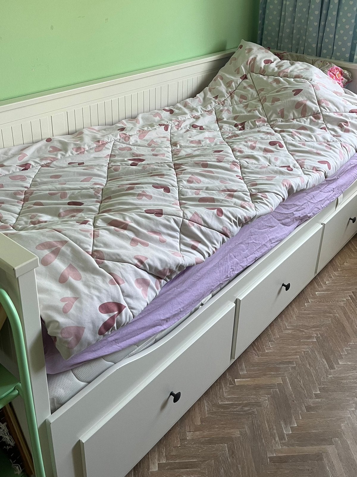 IKEA bedbank Hemnes nog netjes, Ophalen, Wit, Tweepersoons, Zo goed als nieuw