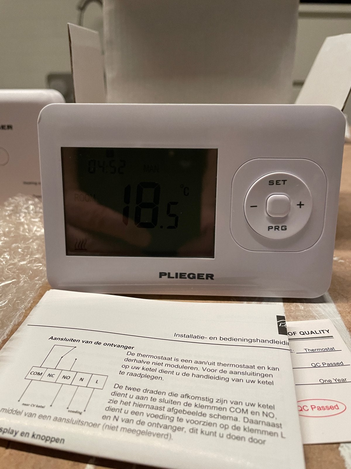 Plieger Quebec Draadloze Thermostaat - zgan in doos, Ophalen of Verzenden, Slimme thermostaat, Zo goed als nieuw