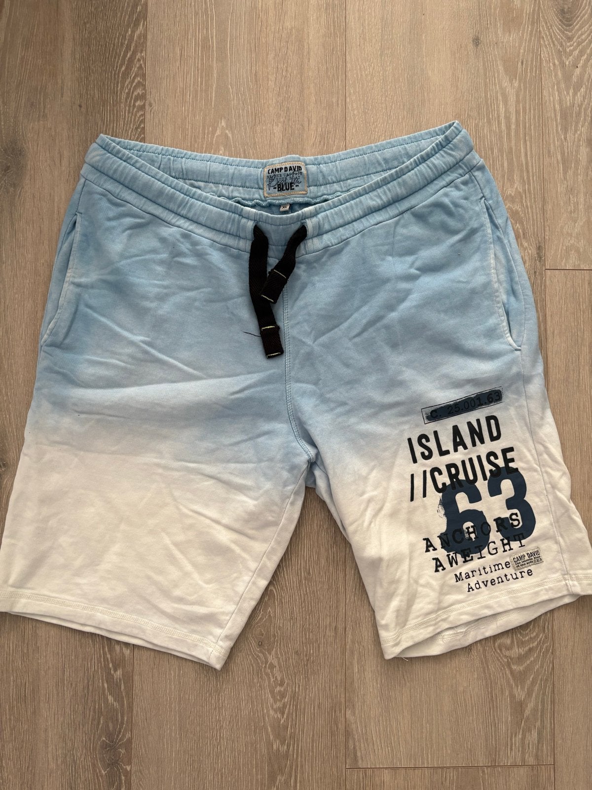 Camp David shorts XL - Blauw/Wit Ombre, Ophalen of Verzenden, Zo goed als nieuw, Maat 56/58 (XL), Blauw