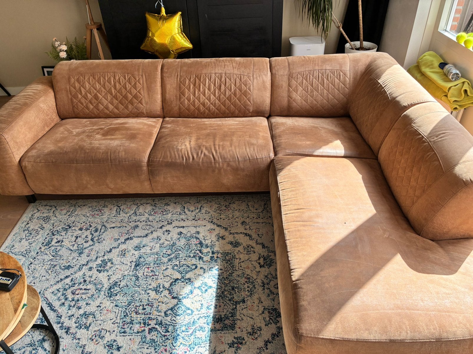 Hoekbank bruin GRATIS, 15-9 af te halen, Ophalen, Gebruikt