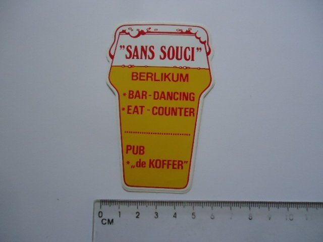 sticker Jaren 70 80 Berlikum Sans Souci dancing waadhoeke, Verzenden, Zo goed als nieuw, Bedrijf of Vereniging