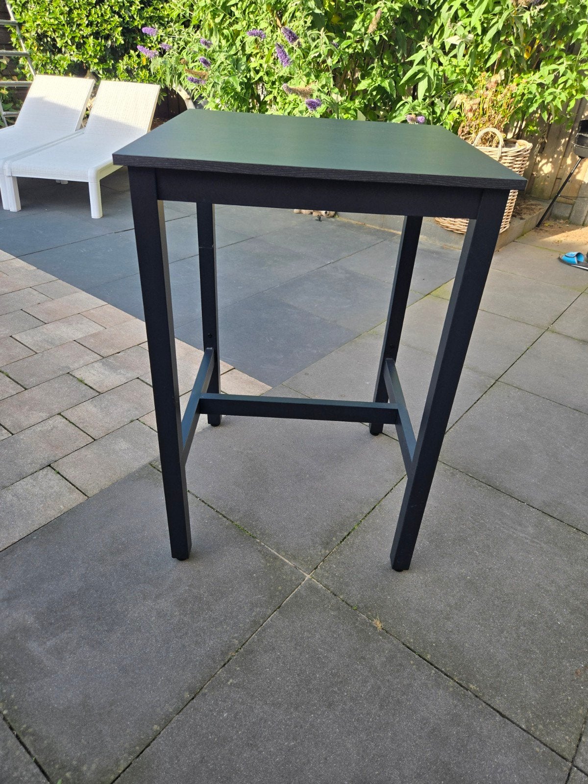 Hoge zwarte tafel (90cm hoog) - bartafel, Huis en Inrichting, Tafels | Statafels, Ophalen