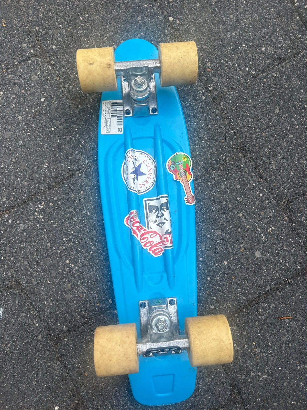 Blauw Skate Junior Plastic Skateboard Decathlon, Sport en Fitness, Skateboarden, Ophalen of Verzenden, Gebruikt, Skateboard