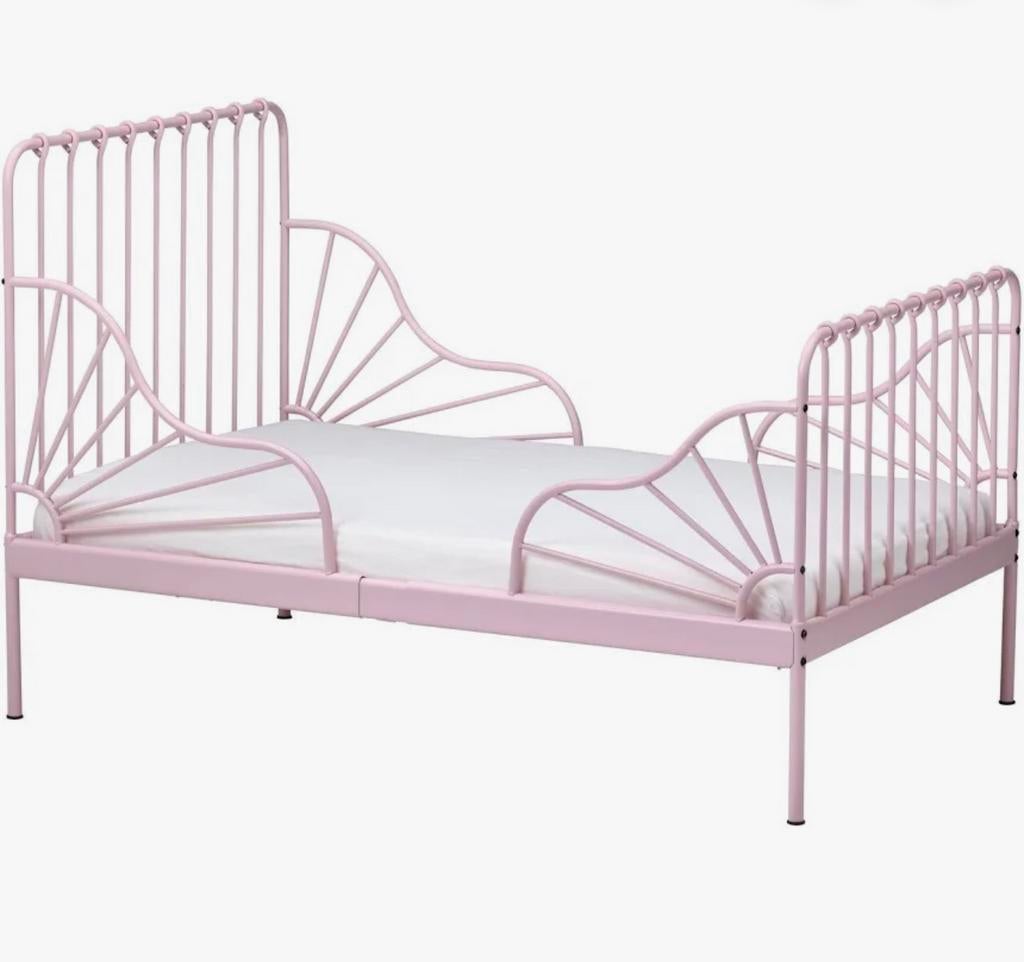 Ikea minnen meegroeibed roze, Kinderen en Baby's, Kinderkamer | Bedden, Ophalen of Verzenden, Zo goed als nieuw, 180 cm of meer