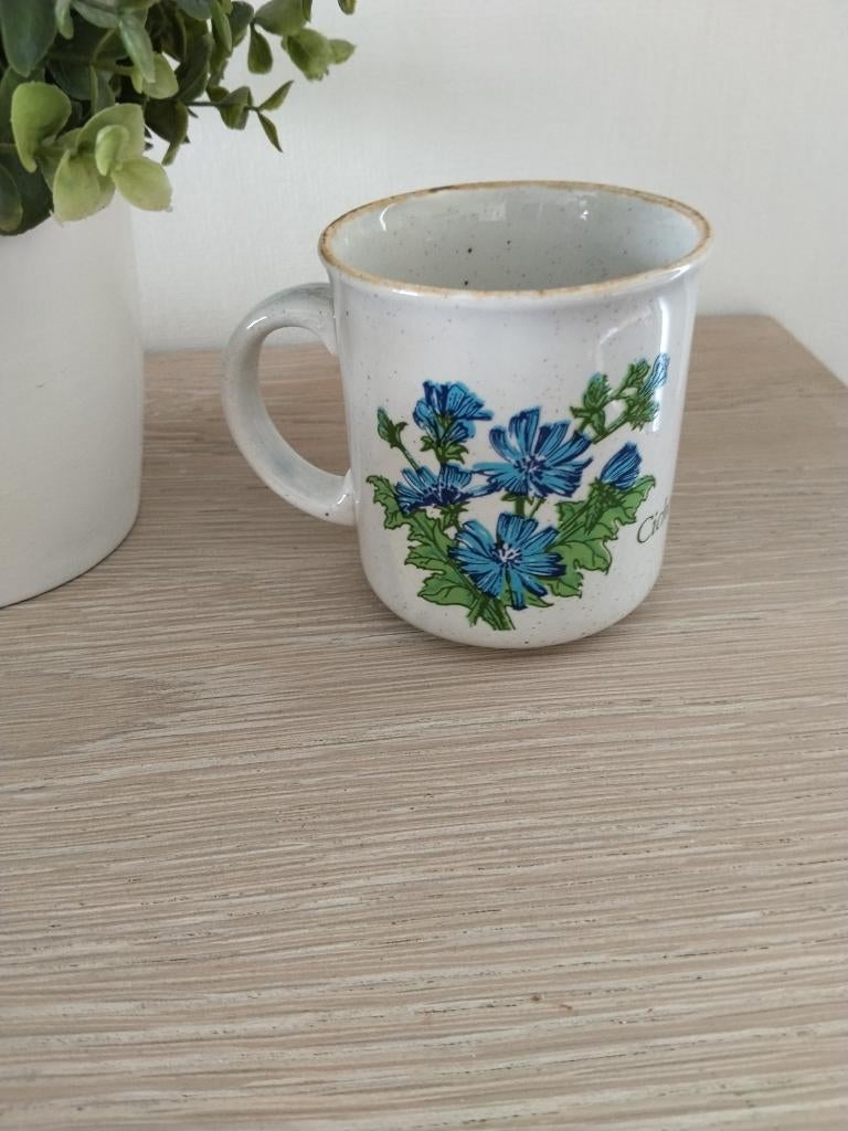 vintage keramische mok Becel Wild Flowers, Huis en Inrichting, Keuken | Servies, Keramiek, Ophalen of Verzenden, Zo goed als nieuw