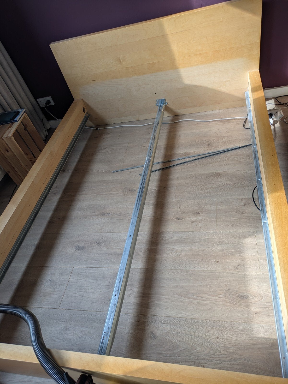 Houten tweepersoonsbed frame - 140x200 cm, Ophalen, Gebruikt, Overige kleuren, Tweepersoons