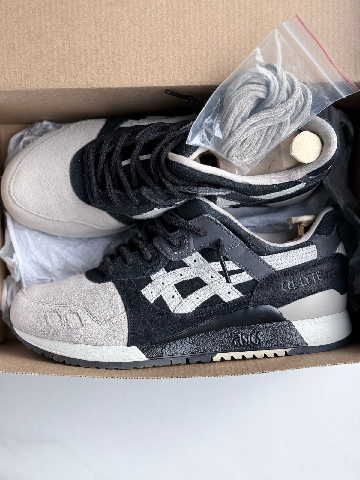 ASICS GEL-LYTE III Sneakers - Zwart/Grijs - Kicks Lab Collab, Zwart, Ophalen of Verzenden, Sneakers of Gympen, Zo goed als nieuw