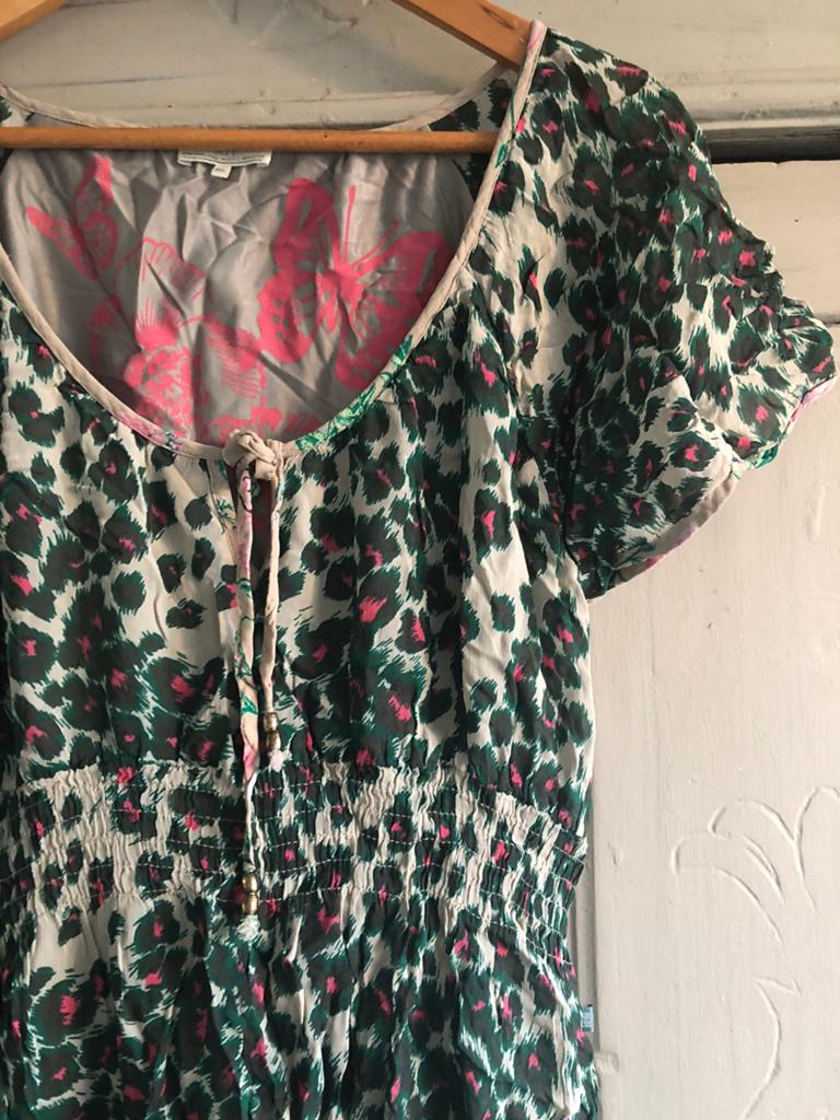 Prachtig DEPT jurkje in tijger-/ panterprint Mt XXL 44 - 46, Ophalen, Zo goed als nieuw, Maat 46/48 (XL) of groter, Groen