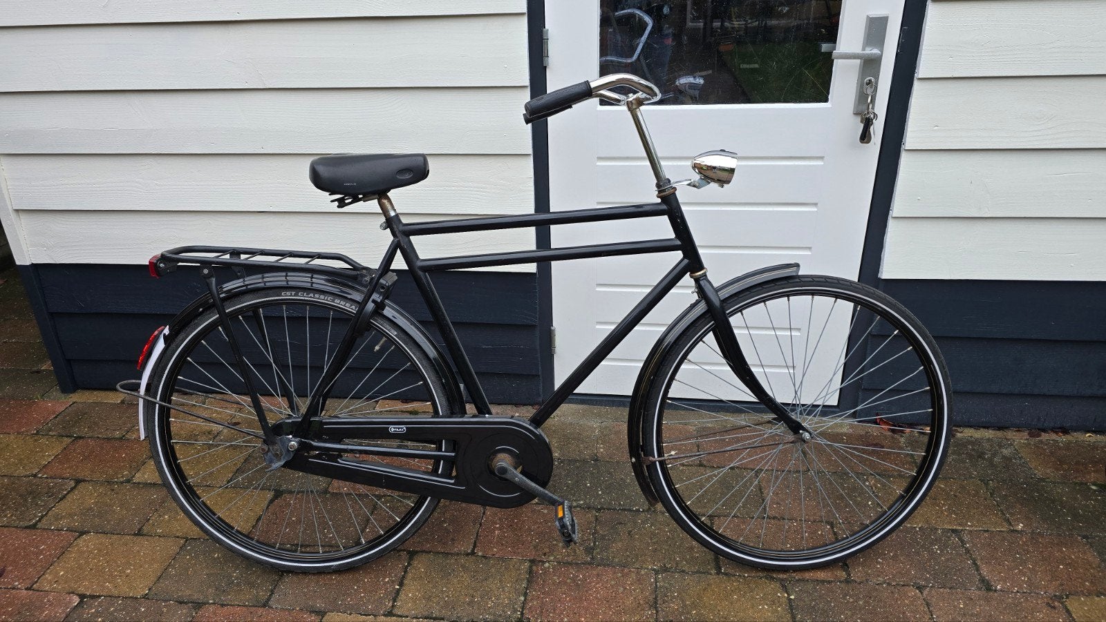 opafiets degelijke herenfiets 61 cm, Fietsen en Brommers, Terugtraprem, Gebruikt, 57 tot 61 cm, Ophalen