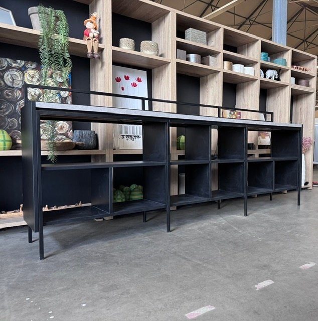 Prachtige Industriële Coffee Corner / Bar  (315 cm), Zo goed als nieuw, Minder dan 100 cm, Grijs, 25 tot 50 cm