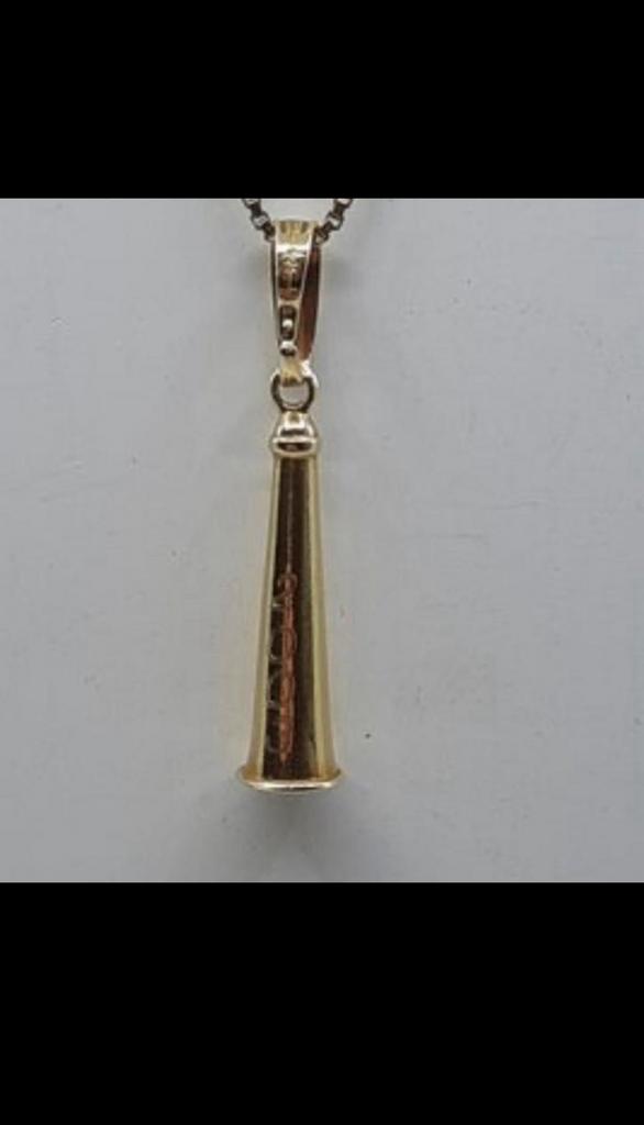 14 karaats gouden amsterdams paaltje hanger, Ophalen of Verzenden, Zo goed als nieuw, Goud
