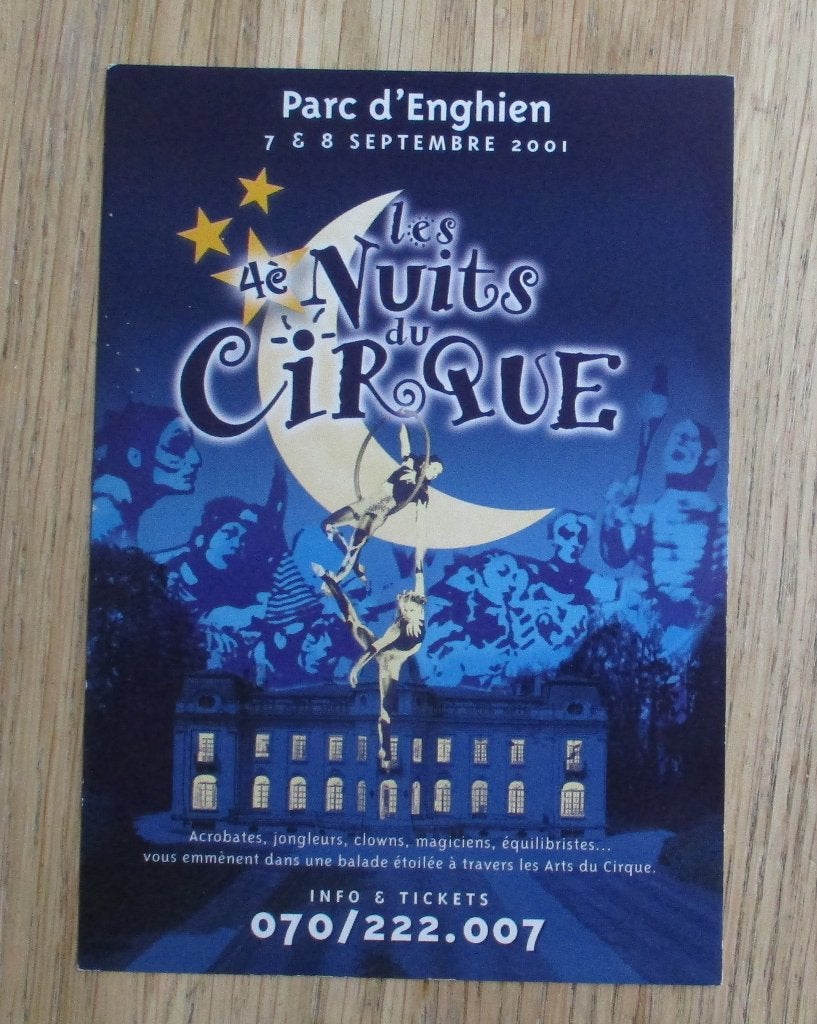 Les Nuits de Cirque Circus acrobaat ansichtkaart 2001, Ophalen of Verzenden, Zo goed als nieuw