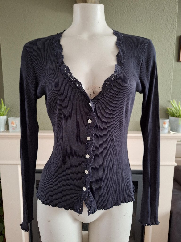 Mark zwart lieflijk vest cardigan M 38 40, Verzenden, Zo goed als nieuw, Maat 38/40 (M), Zwart