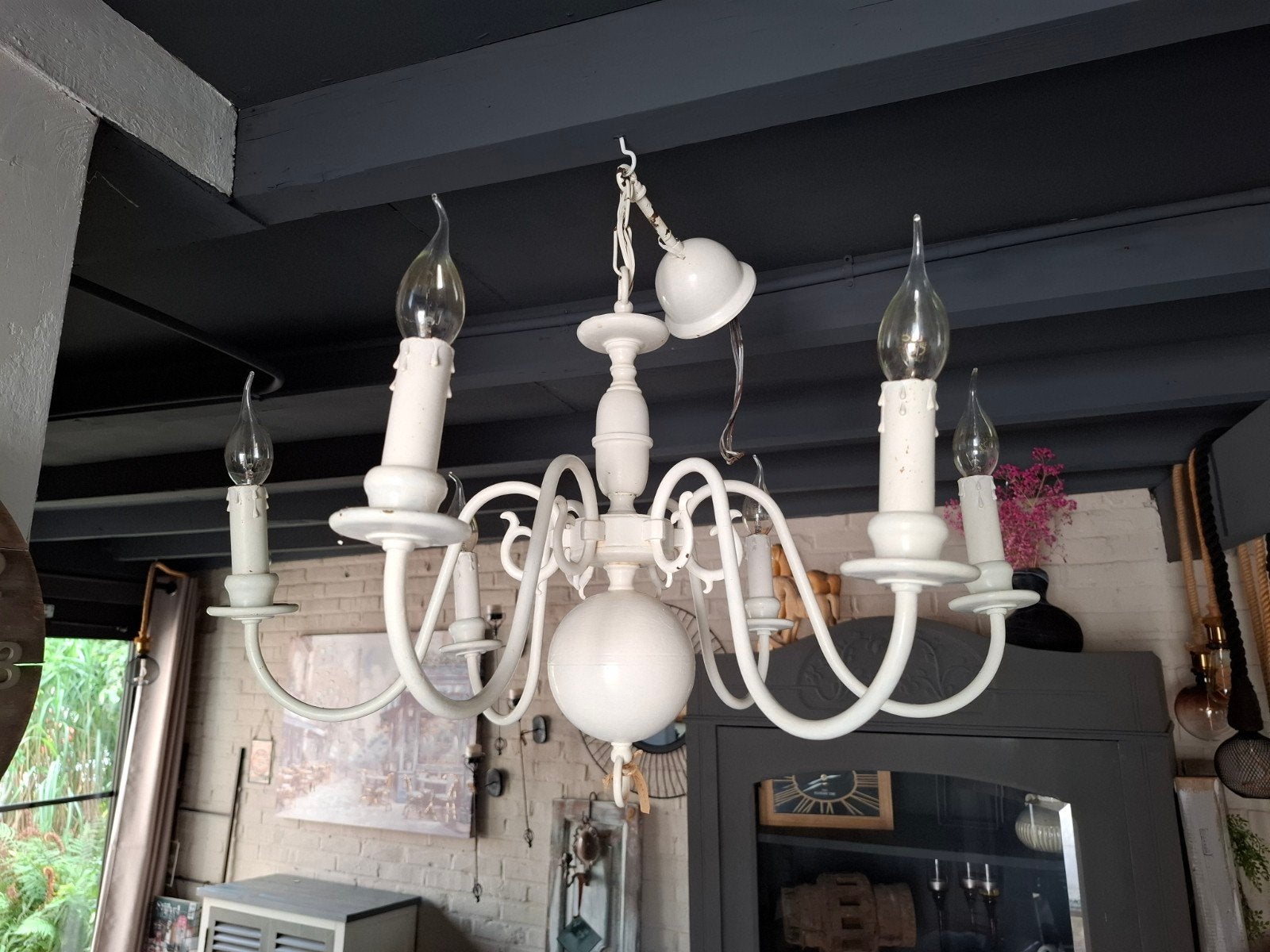 kroonluchter 3 stuks  landelijk brocant kroonluchters, Ophalen, Zo goed als nieuw, Metaal, Brocante landelijk brocant