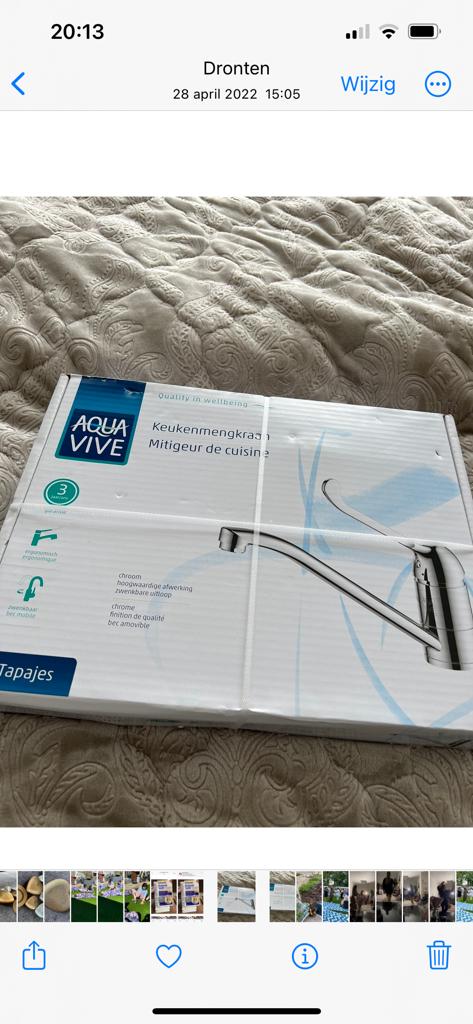 Aqua Vive Keukenmengkraan Chroom - Nieuw in doos, Overige typen, Ophalen of Verzenden, Metaal, Overige merken