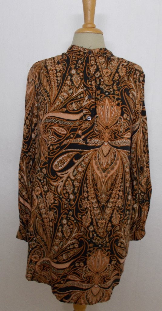 Mooie batik print tuniek/blouse van Richard Allen! M/L, Verzenden, Zo goed als nieuw, Maat 38/40 (M), Bruin