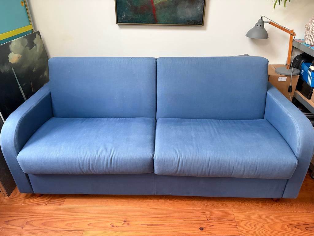 Comfortabele slaapbank met matras Pol74 model Lisbona, Ophalen, Gebruikt, Blauw, Tweepersoons