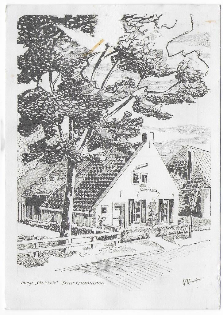 Schiermonnikoog Huisje Marten gelopen  Ansichtkaart  (B7931), Ophalen of Verzenden, 1980 tot heden, Gelopen, Zuid-Holland