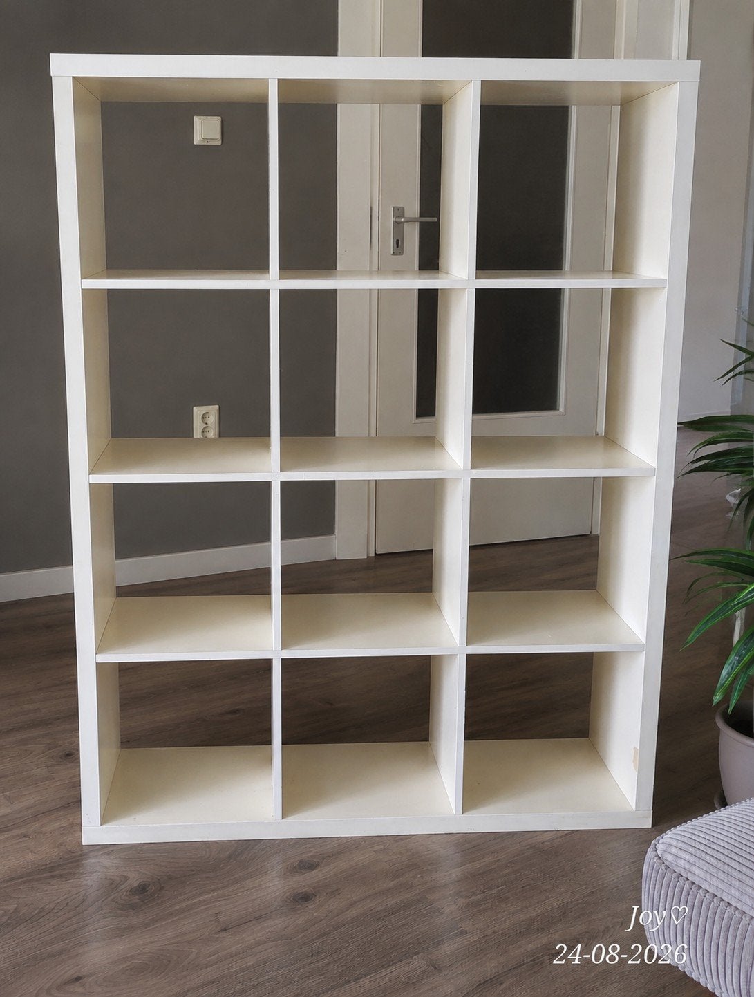 Ikea kast met 12 vakken - wit geverfd, Ophalen, Gebruikt