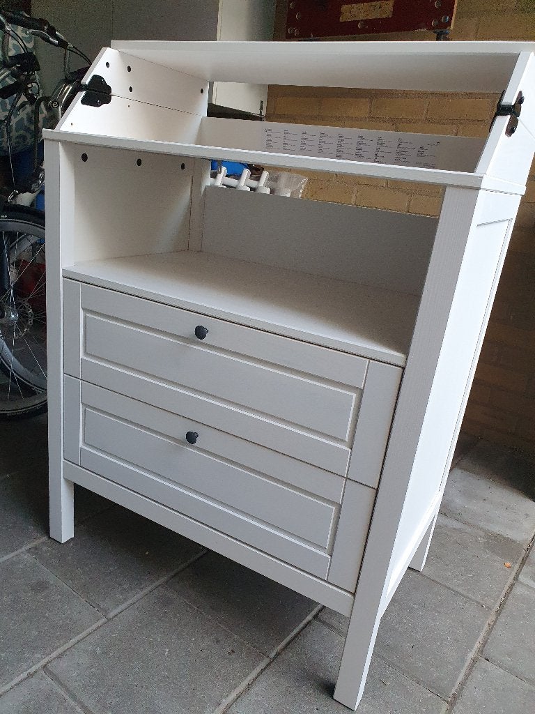 mooie witte commode/ ladekast, Ophalen, 70 cm of meer, Zo goed als nieuw, 75 tot 100 cm