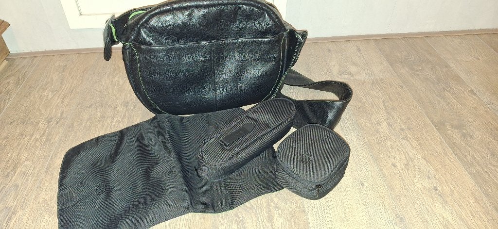 Bugaboo Leren Luiertas + nieuwe accessoires, Verzorgingstas, Verstelbare schouderband, Zwart, Bugaboo