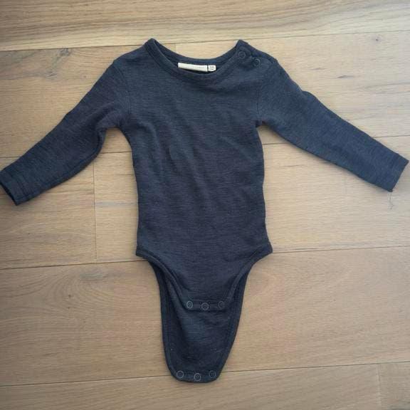 Merino wollen romper by happy me jeans blauw maat 68, Ophalen of Verzenden, Zo goed als nieuw, Jongetje of Meisje, Nacht- of Onderkleding