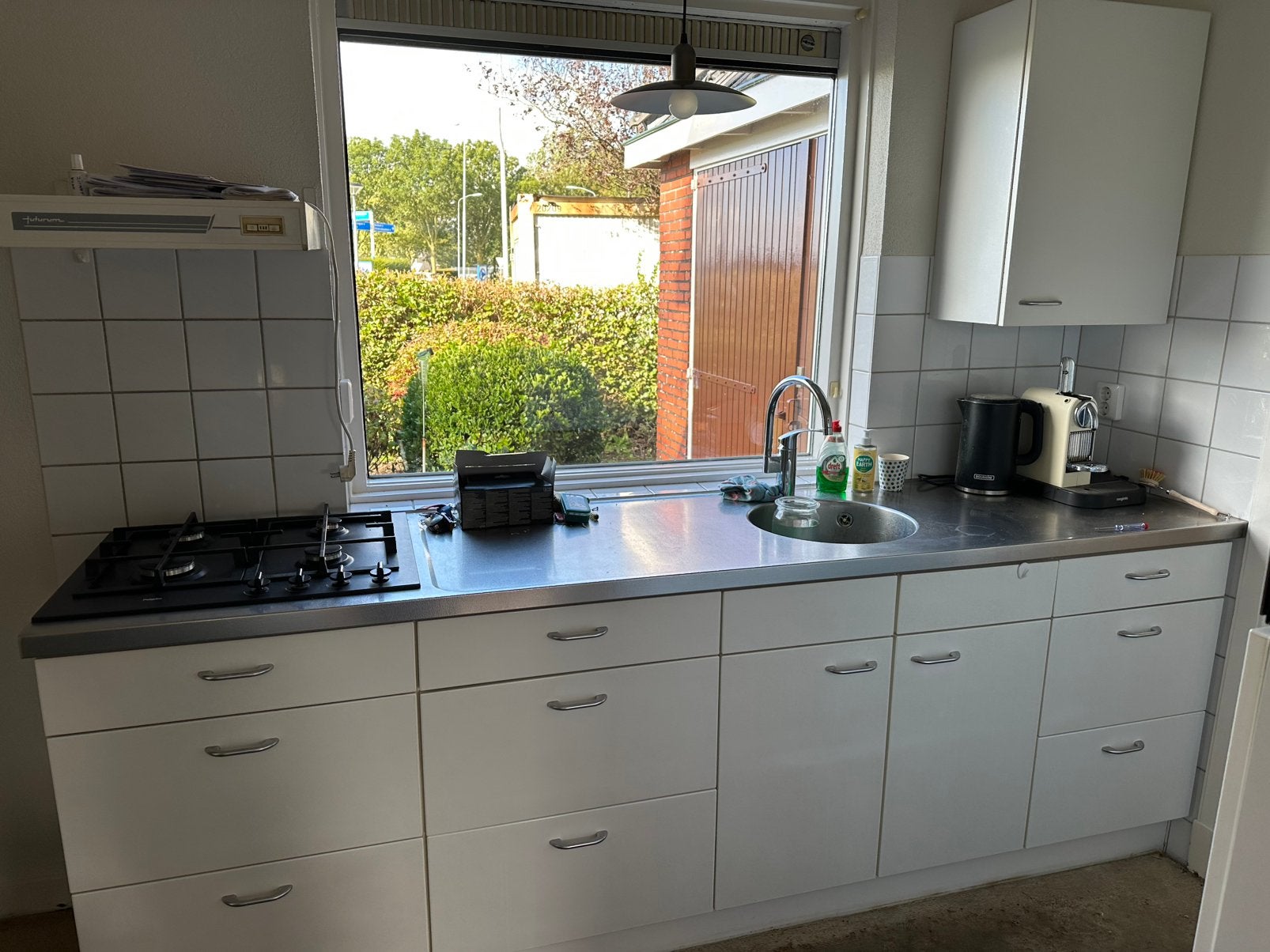 Keuken, Ophalen, Gebruikt, Wit, Staal of Rvs