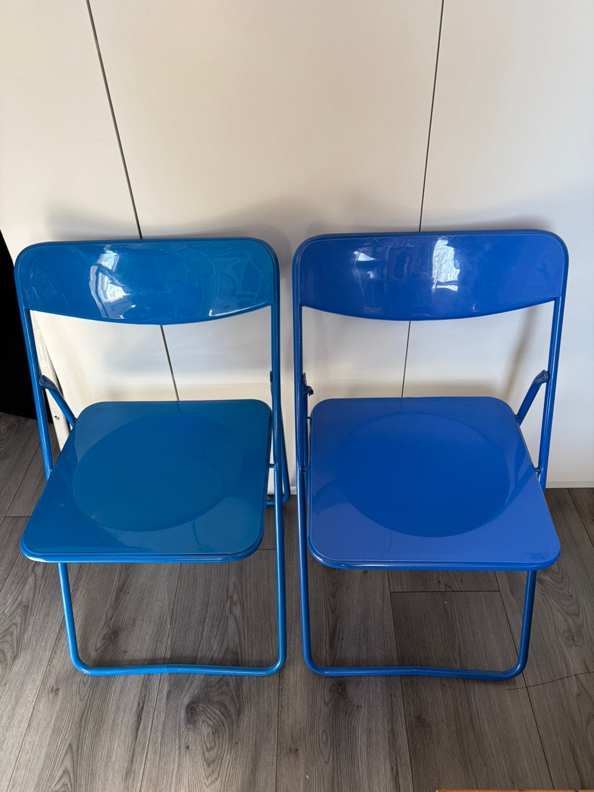 2x IKEA vintage klap stoelen, blauw, Ophalen, Gebruikt, Twee, Blauw