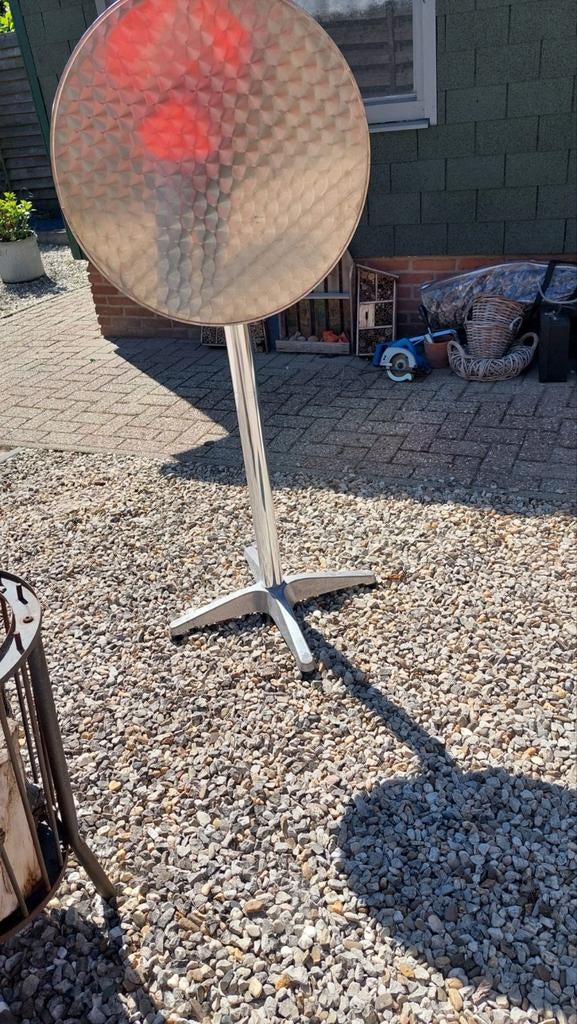Ronde aluminium staantafel 60 cm, poten niet opklapbaar, Ophalen, Zo goed als nieuw, Rond, Aluminium