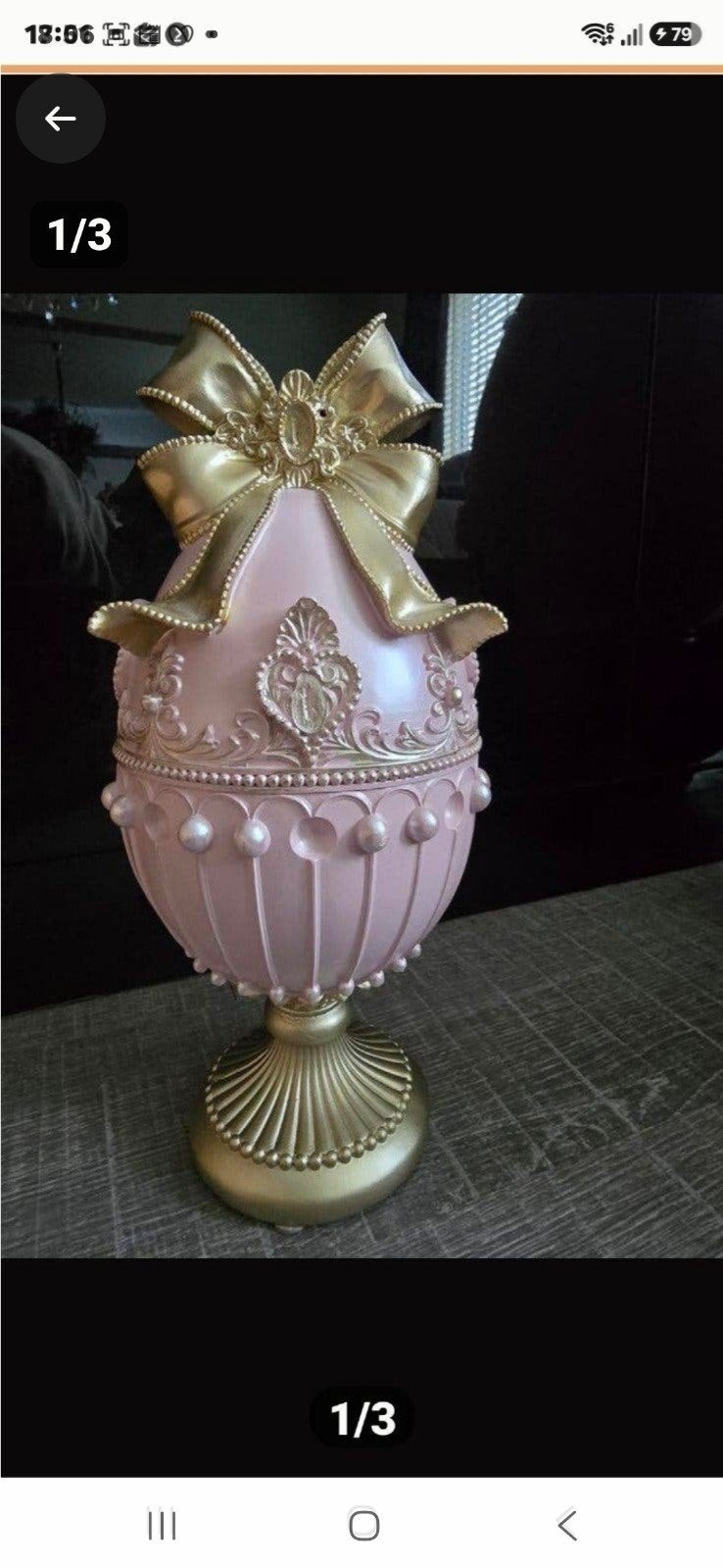 Prachtig decoratief ei op voetstuk, versierd, Verzamelen, Ophalen of Verzenden