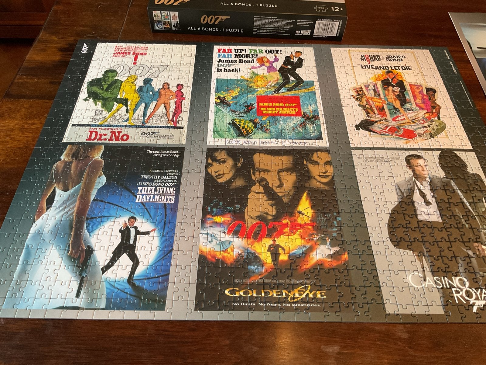 James Bond 007 Legpuzzel  6 Bonds films - 1000 stukjes, Ophalen, 500 t/m 1500 stukjes, Zo goed als nieuw, Legpuzzel