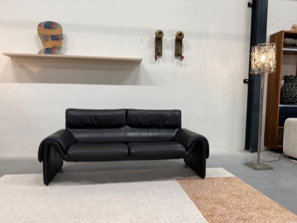 De Sede 2011 2,5 Zits Bank Zwart leer Design 191, De Sede, 150 tot 200 cm, Tweepersoons, Ophalen of Verzenden