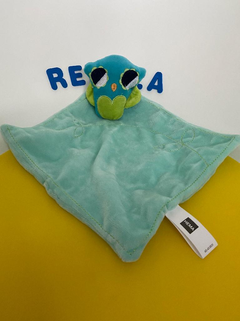 592 hema doekje vogel uil groen, Ophalen of Verzenden, Zo goed als nieuw, Overige typen