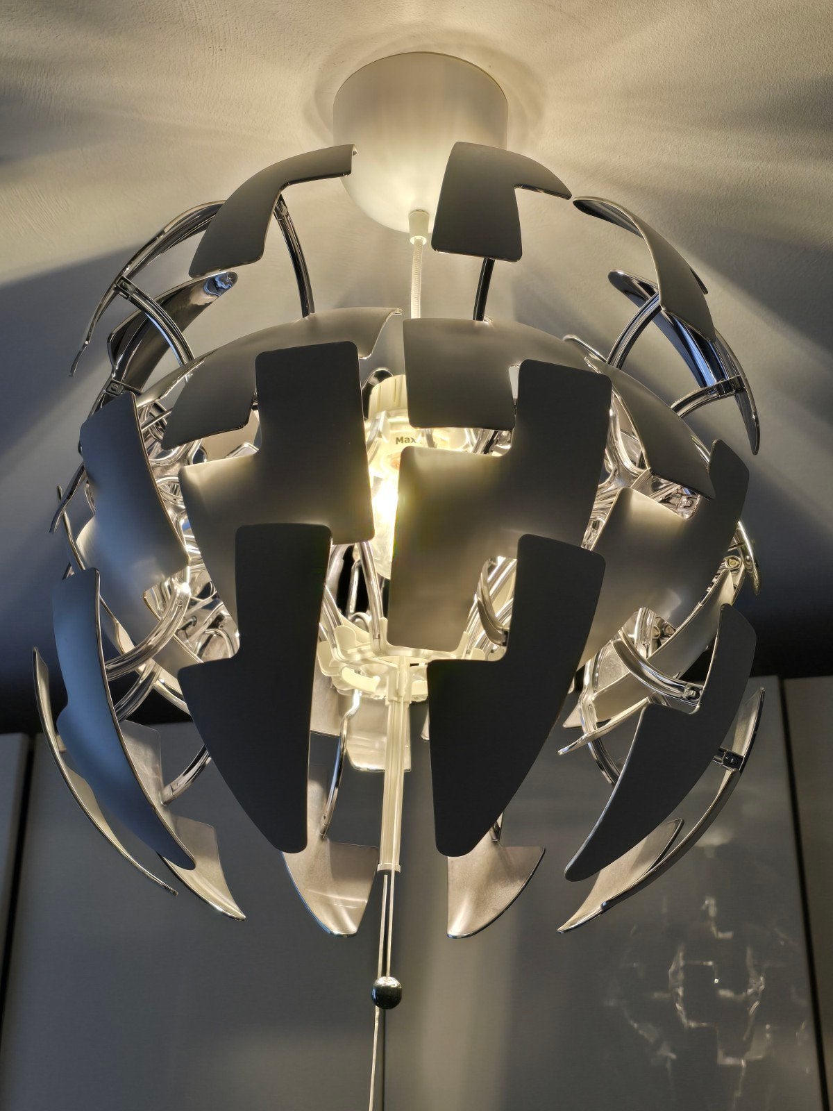 IKEA PS 2014 Hanglamp - Wit/Zilver, Kunststof, Modern, Scandinavisch, Zo goed als nieuw, E27 (groot)