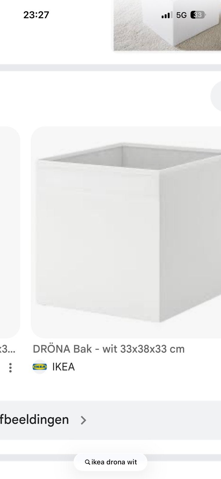 Ikea Dröna wit, Doos, Minder dan 35 cm, Minder dan 50 cm, Ophalen of Verzenden