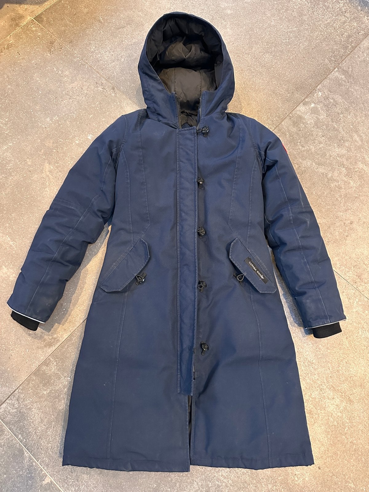 Canada Goose jas dames - model Brittania parker - navy/blauw, Ophalen of Verzenden, Zo goed als nieuw, Maat 36 (S), Blauw