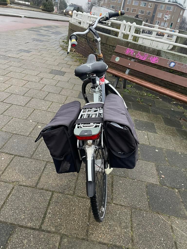 Gazelle Eclipse Herenfiets met fietstassen, Ophalen, Gebruikt, Velgrem, Versnellingen