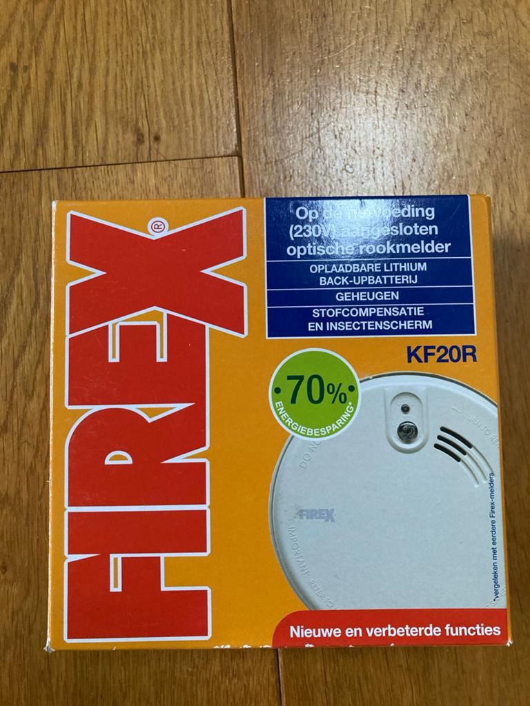 Nieuwe Firex KF20R Optische Rookmelder met 230V Voeding, Ophalen, Nieuw, Detector, Sensor of Melder, Rook